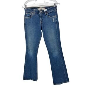 Levi's 518 Superlow Bootcut Jeans Women 7M Blue Medium Wash Rhinestone Y2K 30x33